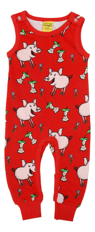 Red Christmas Pigs Dungaree