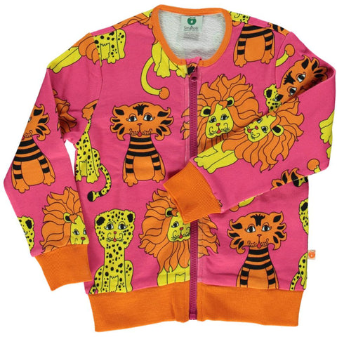 Pink Tiger & Lion Zip Sweatshirt