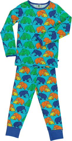 Blue Atoll Elephant Pajama Set