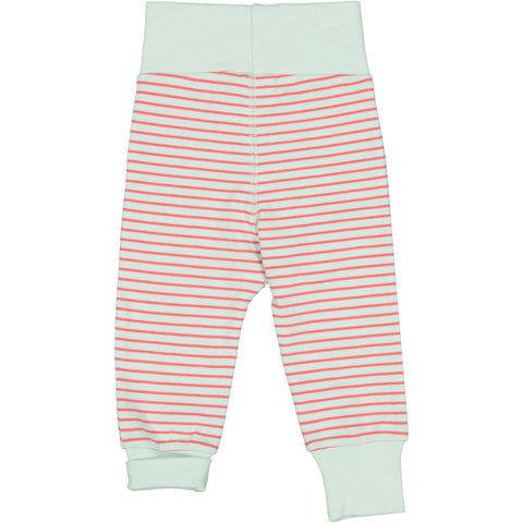 Mint and Raspberry Striped Baby Bottoms