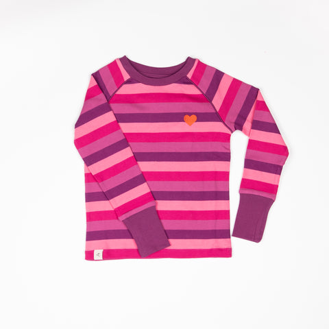 We Love Big Stripes Shirt - Very Berry