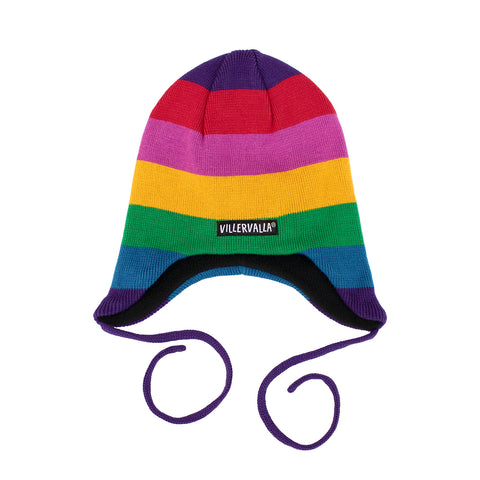 Paris Knitted Rainbow Hat with Strings