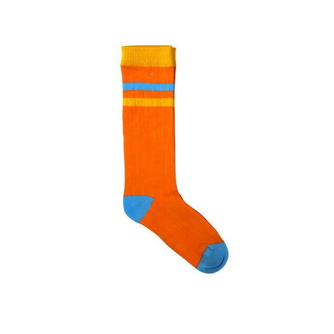 Orange Ribbed Tube Socks