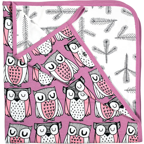 Lilac Parliament Owl Blanket