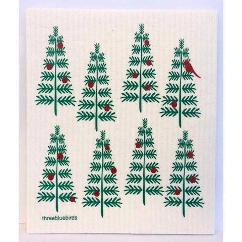 Christmas Trees Swedish Dishcloth