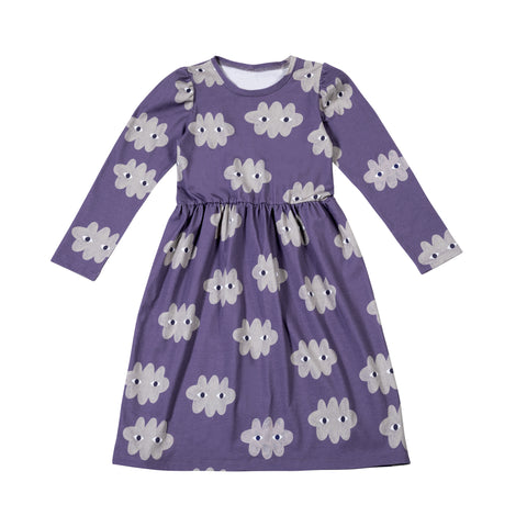Clouds on Violet Puff Dress